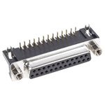 ASSMANN WSW A-DF 25 Way Right Angle Through Hole D-sub Connector Socket, 2.77mm Pitch, with 4-40 UNC Screwlocks