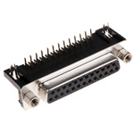 ASSMANN WSW A-DF 25 Way Right Angle Through Hole D-sub Connector Socket, 2.77mm Pitch, with 4-40 UNC Screwlocks