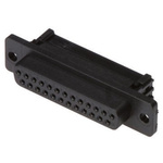 ASSMANN WSW A-DFF 25 Way Right Angle Cable Mount D-sub Connector Socket, 2.54mm Pitch