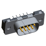 TE Connectivity Amplimite HDP-20 9 Way Through Hole D-sub Connector Plug, 2.74mm Pitch, with 4-40 UNC Threaded Inserts,