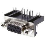 Amphenol L717SD 9 Way Right Angle Through Hole D-sub Connector Plug, with 4-40 UNC Female Screwlocks, Boardlocks