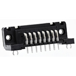 Harting 15 Way Right Angle Through Hole D-sub Connector Socket, 2.74mm Pitch, with 4-40 UNC Threaded Inserts, Boardlocks