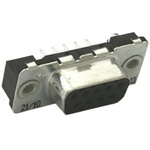 TE Connectivity Amplimite HD-20 9 Way Through Hole D-sub Connector Socket, 2.74mm Pitch, with Boardlocks, M3 Threaded