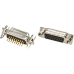 HARTING D-Sub High Density 26 Way Through Hole D-sub Connector Socket, 2.29mm Pitch, with 4-40 UNC Female Screwlocks,
