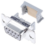 3M 8300 9 Way Right Angle Cable Mount D-sub Connector Socket, 2.8mm Pitch