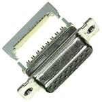 3M 8300 25 Way Right Angle Cable Mount D-sub Connector Socket, 2.8mm Pitch