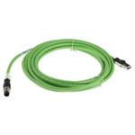 Weidmuller Green PUR Cat5 Cable SF/UTP, 5m Male RJ45/Male M12
