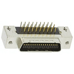 3M MDR 102 50 Way Right Angle Through Hole D-sub Connector Plug, 1.27mm Pitch