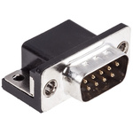 MH Connectors MHDD-M 9 Way Right Angle Through Hole D-sub Connector Plug, 2.77mm Pitch