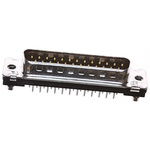 TE Connectivity Amplimite HD-20 25 Way Through Hole D-sub Connector Plug, 2.768mm Pitch, with 4-40 UNC PCB Retention