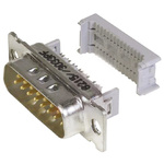 3M 8200 15 Way Right Angle Cable Mount D-sub Connector Plug, 1.27mm Pitch