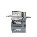 3M 8200 9 Way Right Angle Wire Mount D-sub Connector Plug, 1.27mm Pitch