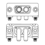 HARTING 2 (Power) Way Right Angle Through Hole D-sub Connector Socket, with Boardlocks, M3 Threaded Inserts