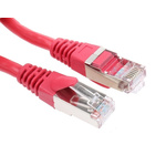 RS PRO Red PVC Cat5e Cable F/UTP, 2m Male RJ45/Male RJ45