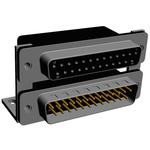 Norcomp 189 25 Way Right Angle Through Hole D-sub Connector Female/Male, 2.769mm Pitch, with 4-40 Hex Standoff, Fork