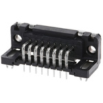 HARTING 15 Way Right Angle Through Hole D-sub Connector Socket, 2.74mm Pitch, with Boardlocks, M3 Threaded Inserts
