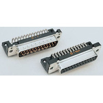 Harting 25 Way Right Angle Through Hole D-sub Connector Socket, 2.76mm Pitch, with M3 Threaded Inserts