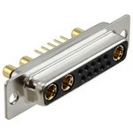 Norcomp 681M 13 Way Panel Mount D-sub Connector Socket, 2.77mm Pitch