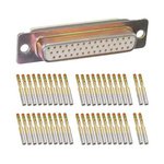 Amphenol India M24308 44 Way Panel Mount D-sub Connector Socket, 2.29mm Pitch, with 4-40 Screw Locks