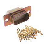 Amphenol India M24308 15 Way Panel Mount D-sub Connector Plug, 2.29mm Pitch, with 4-40 Screw Locks