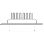 FCT from Molex 172704 15 Way D-sub Connector Socket, 2.84mm Pitch