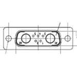 FCT from Molex 172704 5 Way Panel Mount D-sub Connector Plug, 2.84mm Pitch