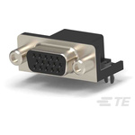 TE Connectivity 15 Way Right Angle D-sub Connector Socket, 2.29mm Pitch, with Boardlocks