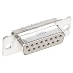 Provertha TMC 15 Way Through Hole D-sub Connector Socket, 2.84mm Pitch, with 4-40 UNC Inserts
