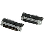 TE Connectivity Amplimite HDP-20 9 Way Right Angle Through Hole D-sub Connector Socket, 2.74mm Pitch, with 4-40 UNC