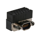 Glenair MWDM 9 Way Right Angle Through Hole D-sub Connector Socket, 2.54mm Pitch