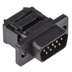 ASSMANN WSW A-DSF 9 Way Right Angle Cable Mount D-sub Connector Plug, 2.54mm Pitch