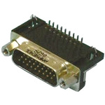 Amphenol L717HD 44 Way Right Angle Through Hole D-sub Connector Plug, with 4-40 UNC Female Screwlocks, Boardlocks