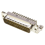 TE Connectivity Amplimite HD-20 25 Way Right Angle Through Hole D-sub Connector Plug, 2.76mm Pitch