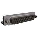 TE Connectivity Amplimite HD-20 25 Way Right Angle Through Hole D-sub Connector Socket, 2.75mm Pitch, with 4-40 UNC,