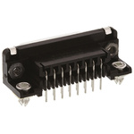 TE Connectivity Amplimite HD-20 15 Way Right Angle Through Hole D-sub Connector Socket, 2.74mm Pitch, with 4-40 UNC,