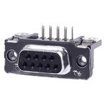 TE Connectivity Amplimite HD-20 9 Way Right Angle Through Hole D-sub Connector Socket, 2.74mm Pitch, with 4-40 UNC,