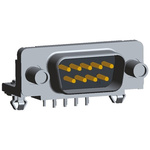 TE Connectivity Amplimite HD-20 9 Way Right Angle Through Hole D-sub Connector Plug, 2.74mm Pitch, with 4-40 UNC Female