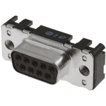 Harting D-Sub Standard 9 Way Through Hole D-sub Connector Socket, 2.74mm Pitch, with 4-40 UNC, Threaded Insert