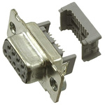 3M 8300 9 Way Right Angle Cable Mount D-sub Connector Socket, 2.8mm Pitch
