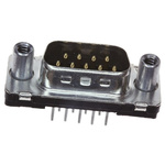 TE Connectivity Amplimite HD-20 9 Way Through Hole D-sub Connector Plug, 2.743mm Pitch, with 4-40 UNC, Female Screw Lock
