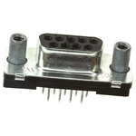 TE Connectivity Amplimite HD-20 9 Way Through Hole D-sub Connector Socket, 2.74mm Pitch, with 4-40 UNC, Female Screw