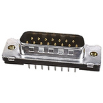 TE Connectivity Amplimite HD-20 15 Way Through Hole D-sub Connector Plug, 2.78mm Pitch, with 4-40 UNC, Threaded Insert
