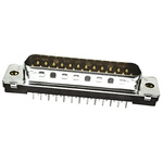 TE Connectivity Amplimite HD-20 25 Way Through Hole D-sub Connector Plug, 2.77mm Pitch, with 4-40 UNC, Threaded Insert