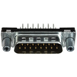 TE Connectivity Amplimite HD-20 15 Way Through Hole D-sub Connector Plug, 2.743mm Pitch, with 4-40 UNC, Female Screw