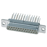 Harting D-Sub 9 Way Through Hole D-sub Connector Socket, 2.74mm Pitch, with Fixing Flange (Feed Through Hole Dia. 3.1