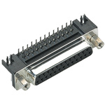 Harting D-Sub 15 Way Right Angle Through Hole D-sub Connector Socket, 2.77mm Pitch, with 4-40 UNC Screwlocks