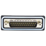 Norcomp SDF 25 Way Panel Mount Solder D-sub Connector Plug, 2.77mm Pitch, with 4-40 Screw Locks