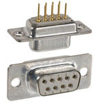 Norcomp 172 9 Way Panel Mount D-sub Connector Socket, 10.9mm Pitch