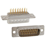 Norcomp 172 15 Way Panel Mount D-sub Connector Plug, 10.9mm Pitch