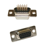 Norcomp 180 15 Way Panel Mount D-sub Connector Socket, 2.29mm Pitch